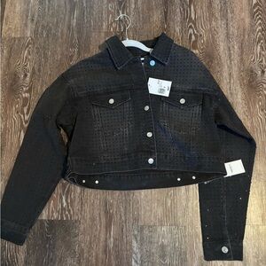 Zara Black Studded Jean Jacket